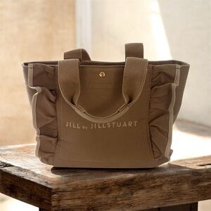 Jill by Jill Stuart ruffle tan tote bag